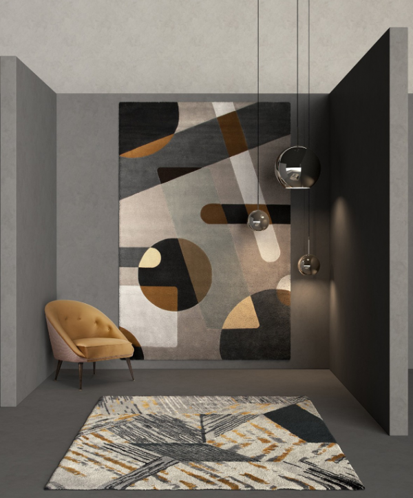 Desain Geometris: Gunakan pola geometris yang modern untuk dinding atau karpet